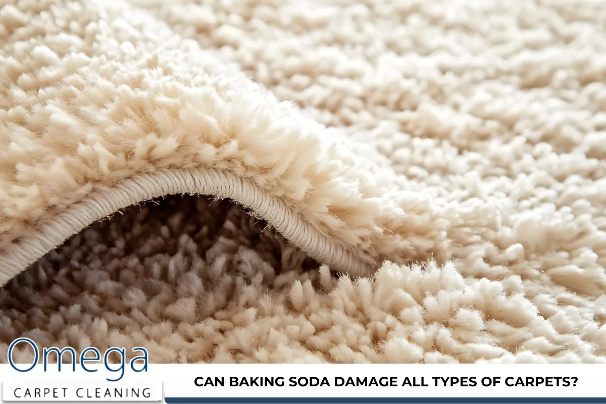 Can baking soda damage all types of carpets?